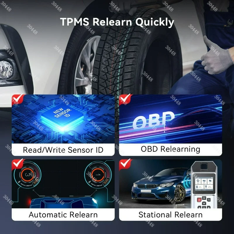 TPMS Diagnostic Tool Tire Pressure Sensor Activation Programming Learning Scanner