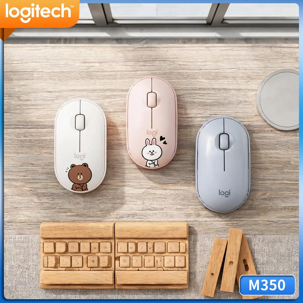 Light Weight Portable Silent Mouse Logitech M350 PEBBLE Wireless Dual Connection For Laptop PC Tablet Office Study Scenarios