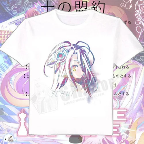 Anime No Game No Life Men Women Cosplay Basic Short Sleeve T-shirt Daily Tee Y06