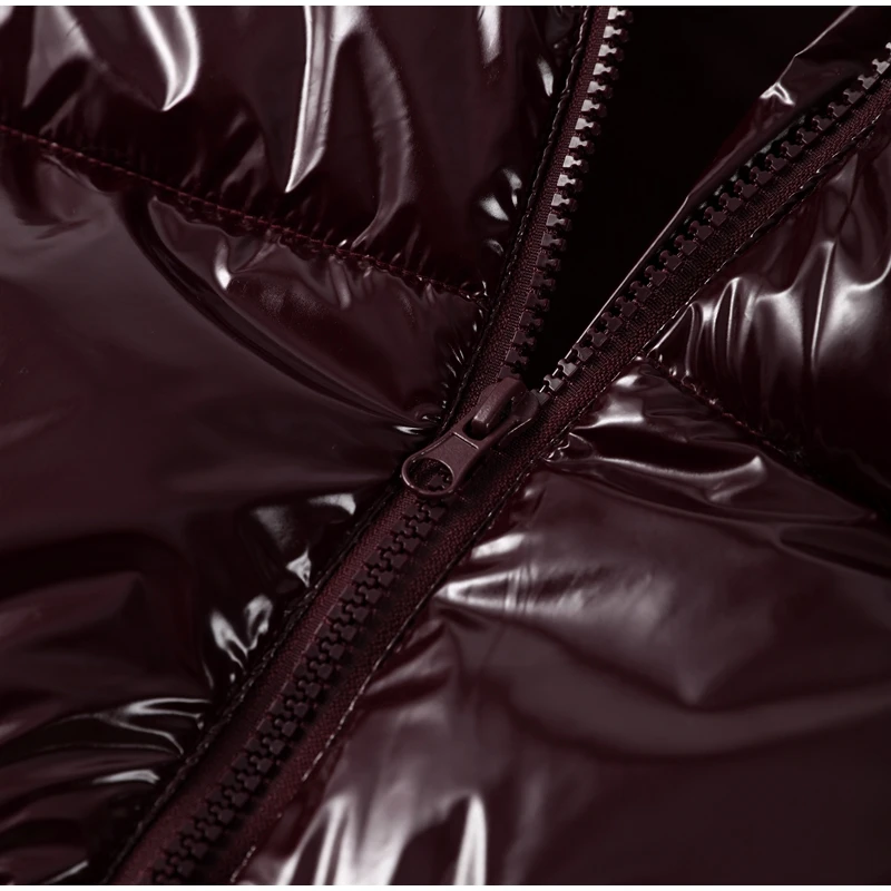 Fashion Glossy Padded Jacket Women's Solid Hooded Long Sleeve Zipper Warm Down Coat 2026 Autumn Winter New Lady Casual Outerwear
