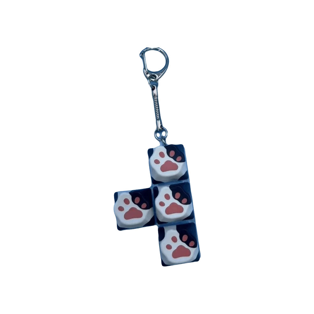 4/9 Keys Anti-stress Pendant Cat Paw Mechanical Stress Relief Clicker Pass the Time Keycap Fidget Keychain Children Adults