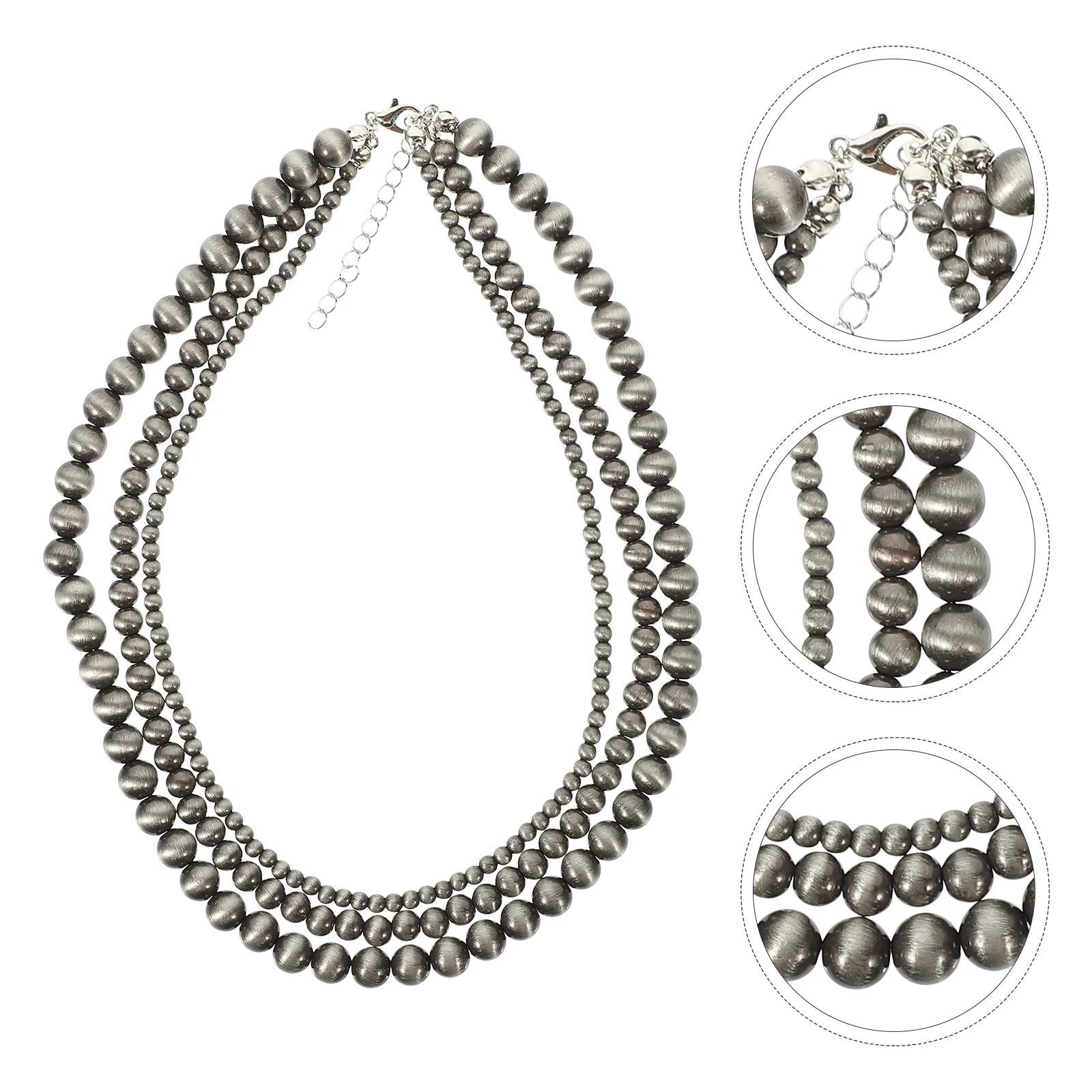 

Artificial Pearl Necklace 3 Layer Retro Elegant Women Jewelry Daily Wear Theme Party Gift Artificial Pearl Necklace