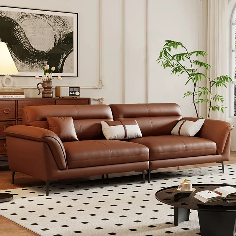 

Style Brown Luxury Sofas Double Europe Reclining Nordic Sectional Hotel Sofa Living Room Divano Soggiorno Home Furniture