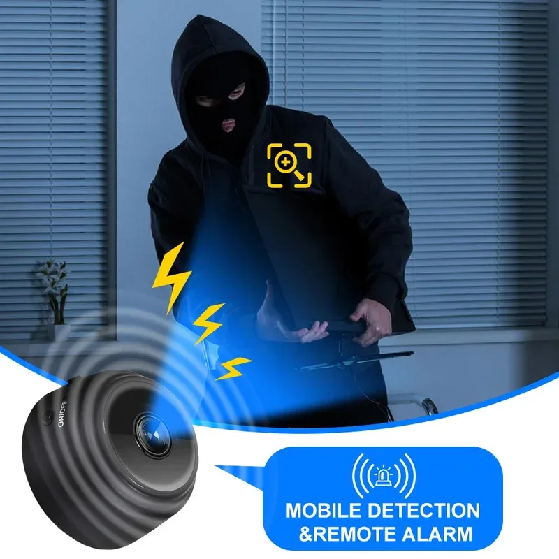 A9 Mini Security กล้อง 1080P HD Super Night Vision 6 IR LEDs Motion Sound Detection Magnetic Mount Low Power ชิป App AlertsCar