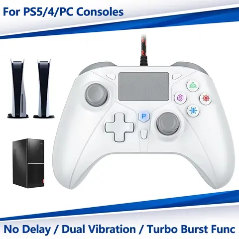 Wired gamepad For Playstation5 Ps5/Ps4/ps3/pc Console Controller Support Turbo Dual Sense Vibration Function/Programming/Turbo
