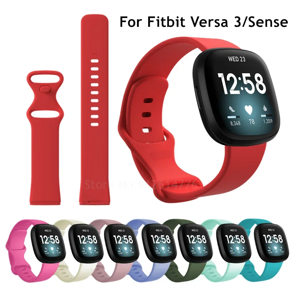 

Ремешок на запястье для Fitbit Versa 4 3, браслет, спортивный силиконовый ремешок для умных часов для Fitbit Sense 2 1 Versa3 4, женский и мужской ремешок