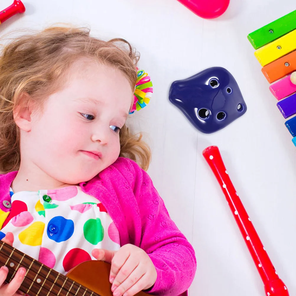 

2Pcs 6 Hole Ocarina Ceramic Music Instrument for Adults C Key Wind Instrument Small Portable Flute with Lanyard for Outdoor