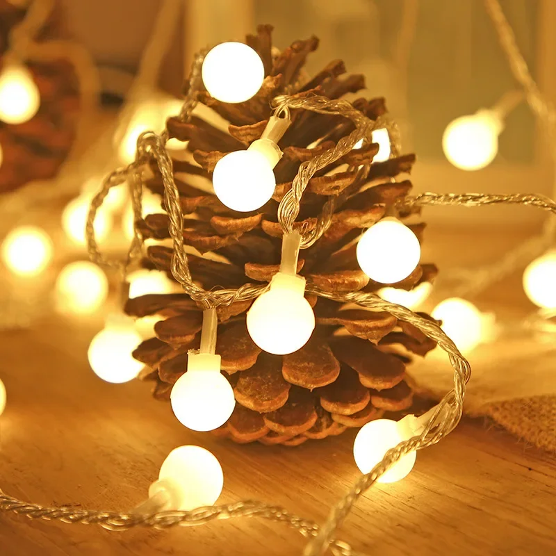 3M 10M LED Ball String Lights Outdoor Lamp USB or Battery Powered Garland Christmas Tree Fairy Lights for Wedding Home Decor