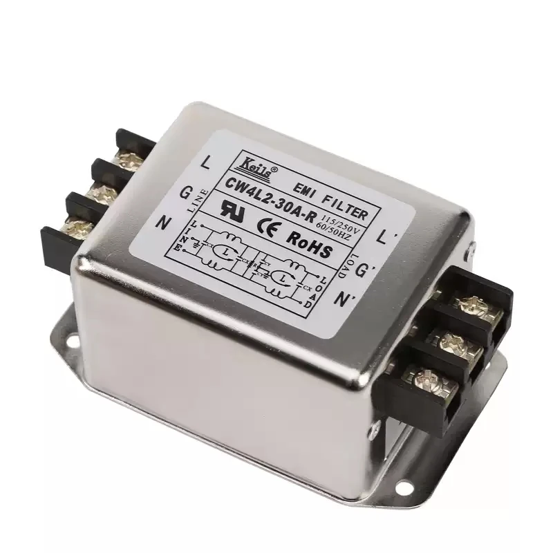Power Filter 220V Terminal, 10A/20A/30A AC Single-Phase, CW4L2-20A-R Rail Mount
