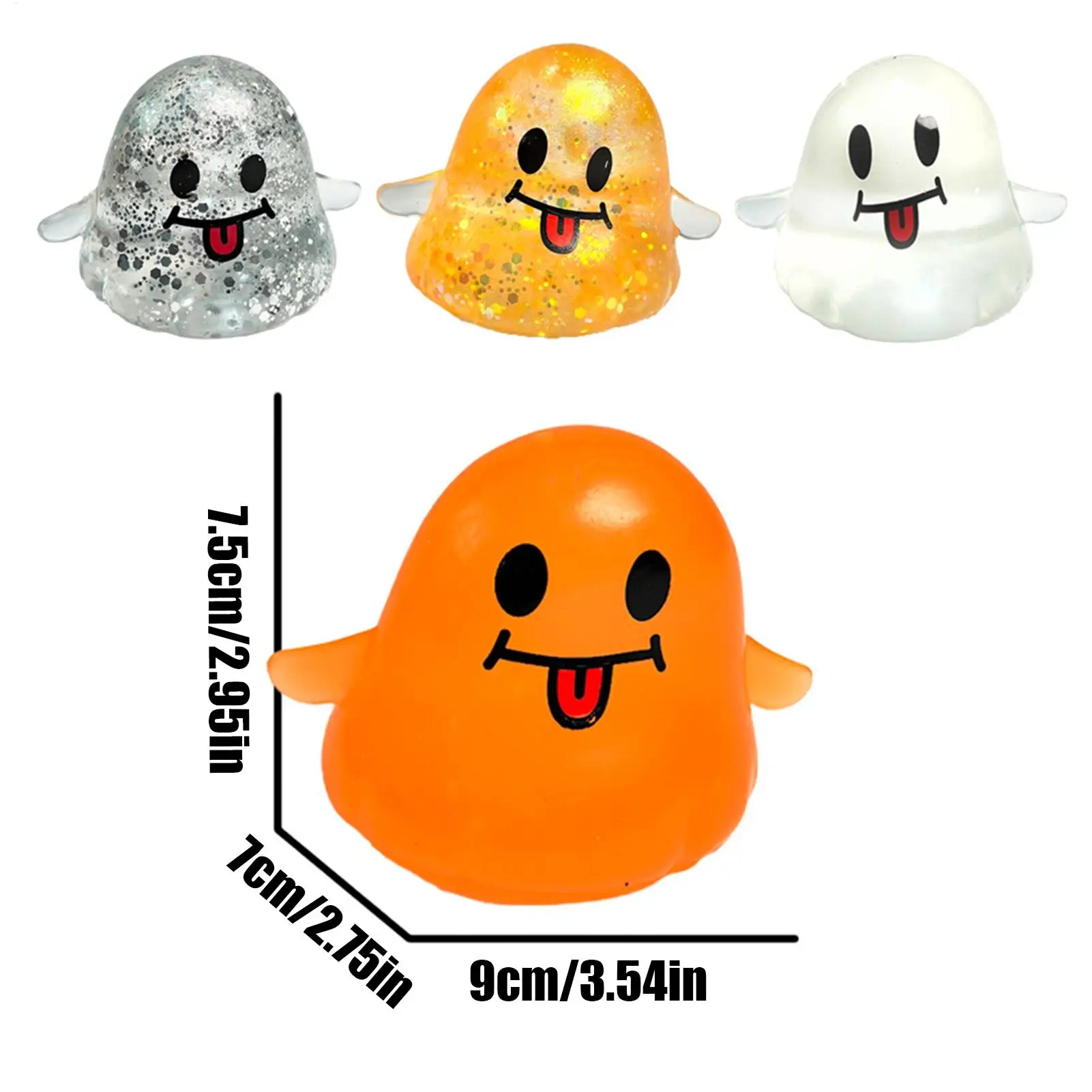 4 Uds juguetes antiestrés fantasma descomprimir juguete sensorial suave Fidget Squeeze lindo para adultos adolescentes niños niñas niños regalos de Halloween