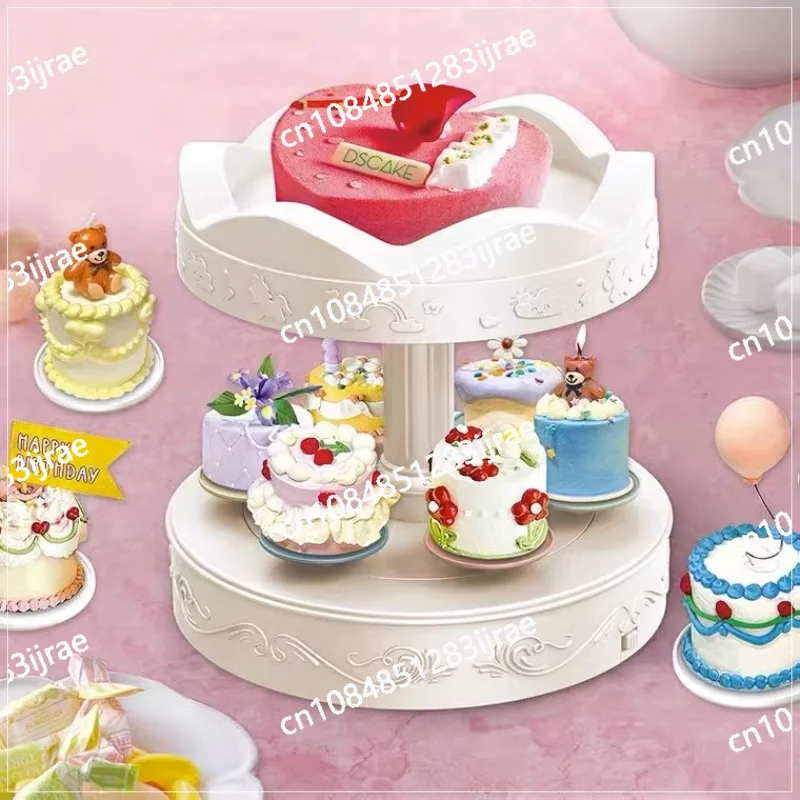 

Music Pattern Double Carousel Layer Rotary Dessert Machine Automatic Conveyor Belt Sushi Cake Dessert