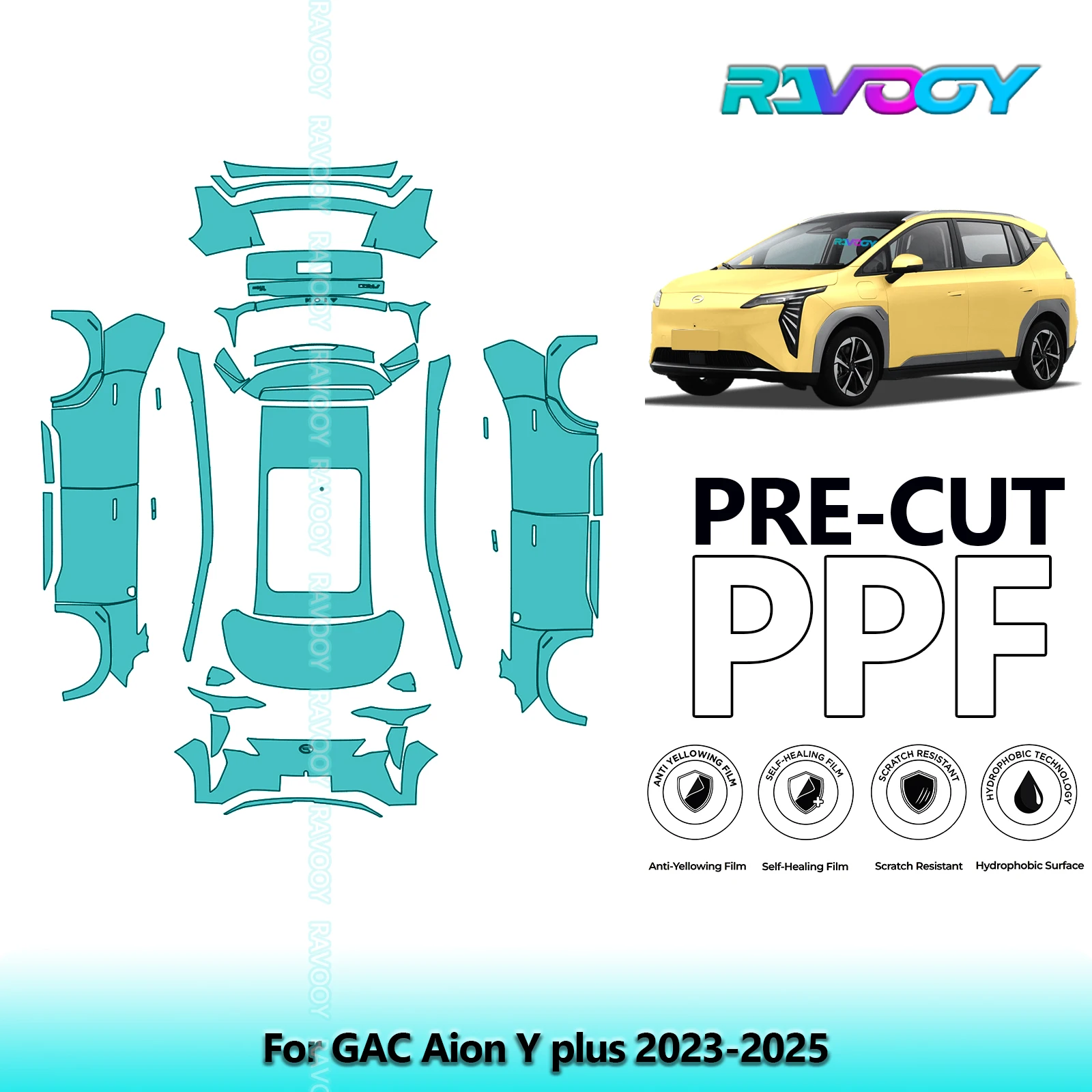 

Full Vehicle Clear Bra Precut PPF Paint Protection Film For GAC Aion Y plus 2023-2025