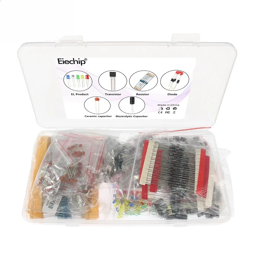 1490 Stück Elektrolytkondensatoren Keramikkondensatoren Widerstände LED-Dioden Transistoren J02D J02E J02J J02B J01I J01H U01Q IC Kit