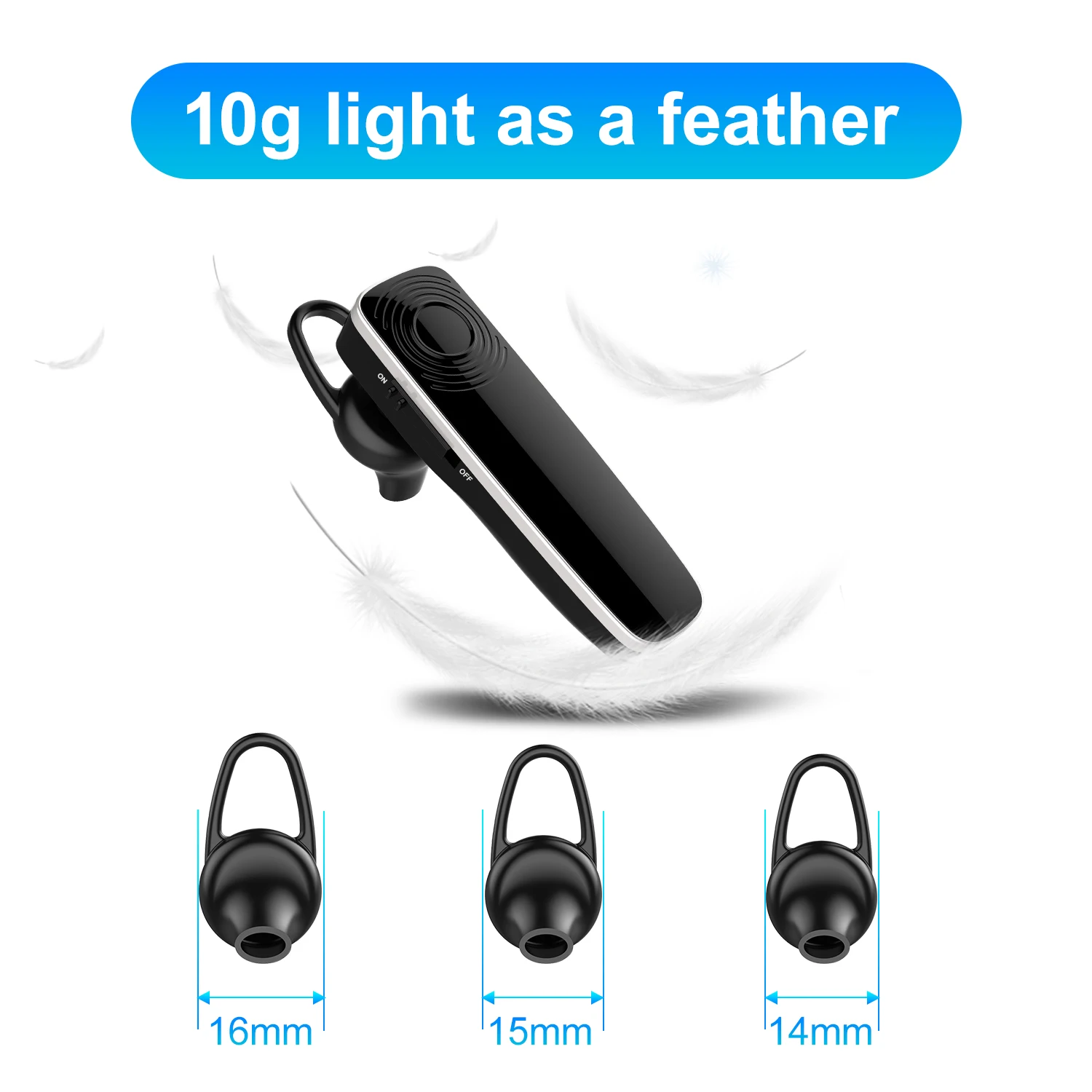 جديد Bee NB12 سماعة لاسلكية تعمل بالبلوتوث سماعة أذن مع MEMS مايكرو الأذن هوك يدوي لقيادة سماعات الأعمال