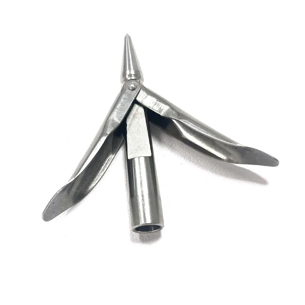 Stainless Steel Two Wings Threaded Spearfishing Tip Double Flopper Shaft Point  Resistant  Freshwater Saltwater Snapper