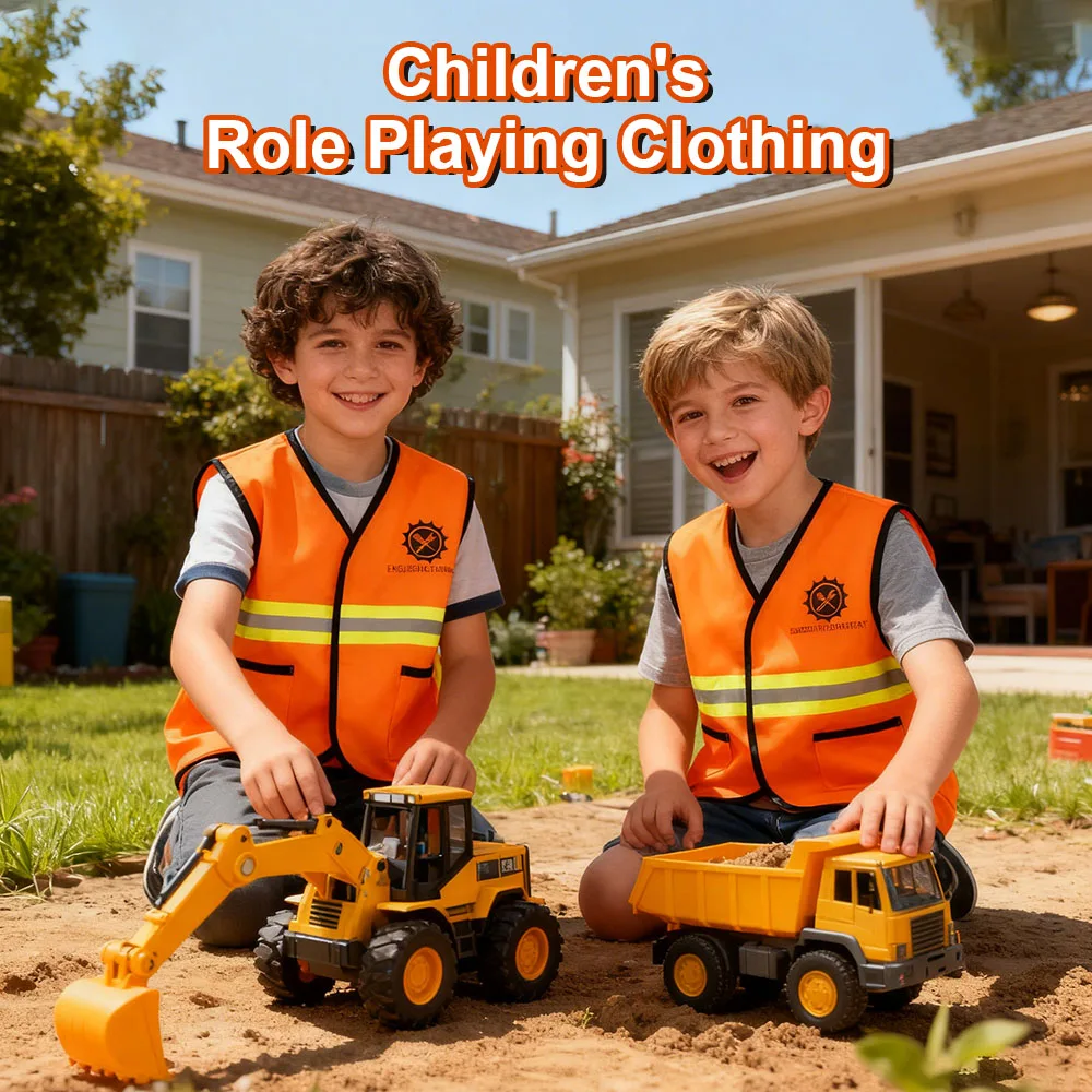 Children's Engineer Role-Play Vest, Pretend Play Costume Props, Holiday Costumes, Party Costumes, Party Game Costumes, Children's Gifts, Holiday Gifts, Birthday Gifts, Party Gifts, Back-To-School Gifts