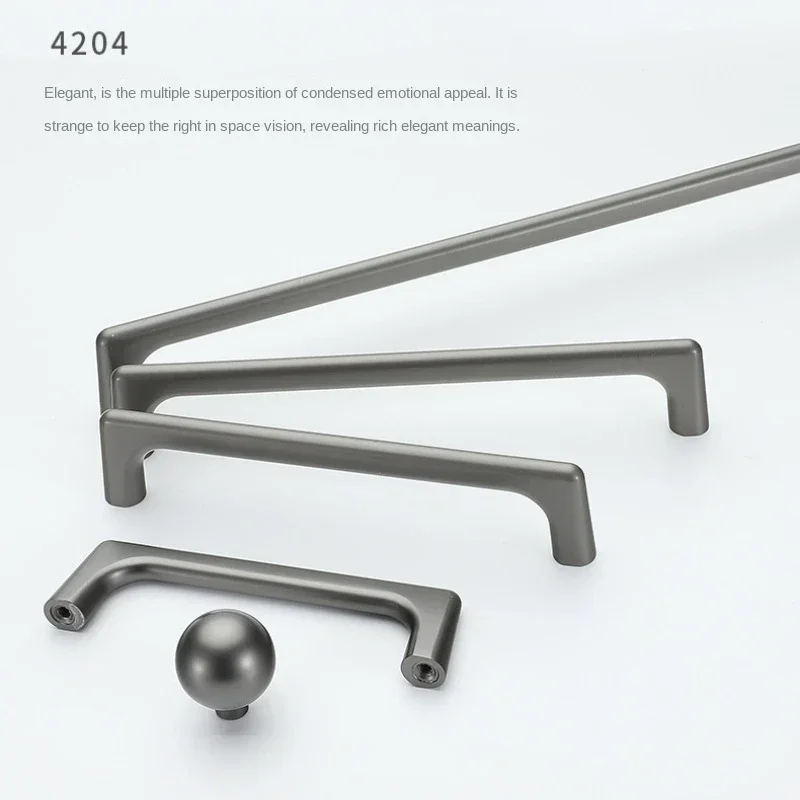 Modern Gray Brushed Cabinet Knob Kitchen Door Handles Cupboard Door Handle Appliance Pull for Furniture Hardware