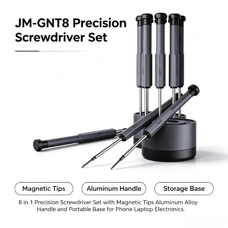 JIMIHOME 8 in 1 Professional Disassembly Repair Screwdriver Set Mini Portable Multi-function Refined Screwdriver Tool Set
