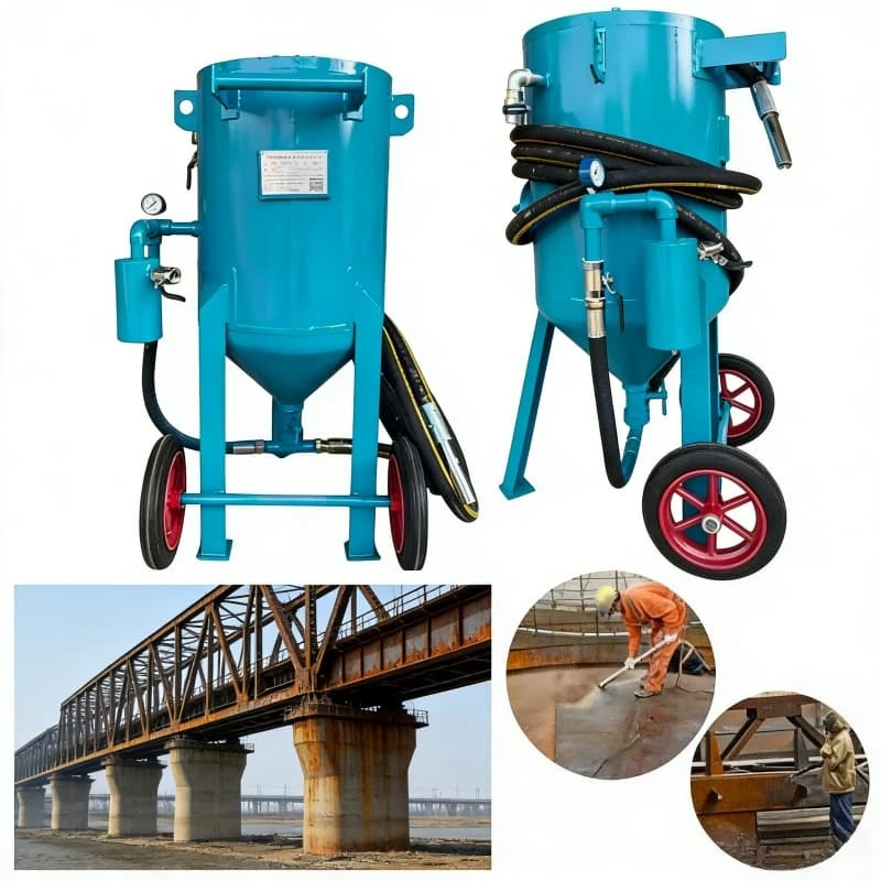 Dustless Sandblasting Equipment Portable Wet Blaster Machine Industrial Abrasive Blast Pot Shipbuilding Rust Removal Customized