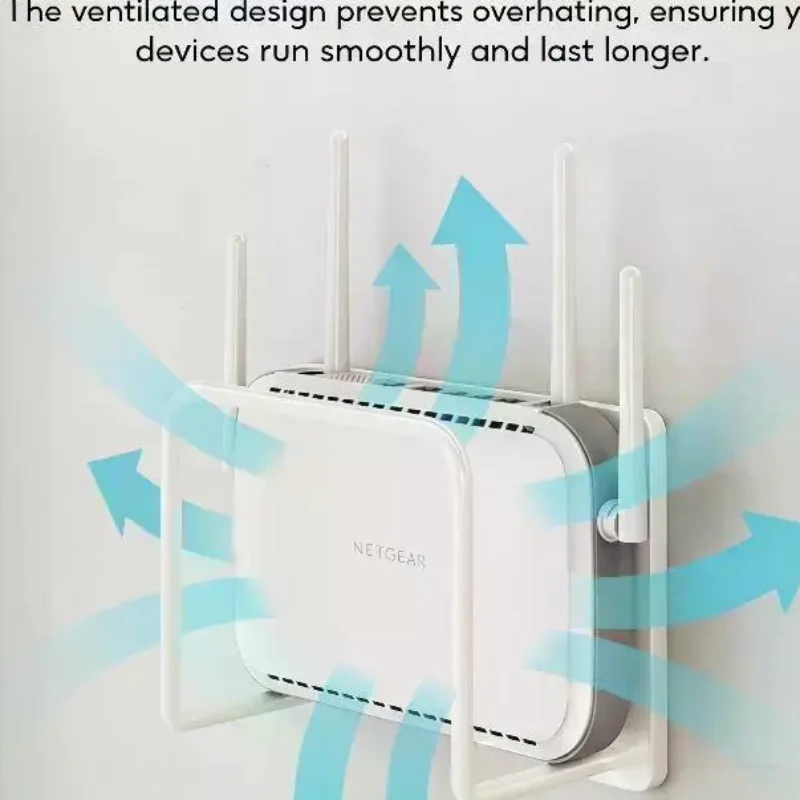 No Punch Wall Router Bracket Self Adhesive Easy Install Shelf for WiFi Routers Set Top Boxes Home Office Organization
