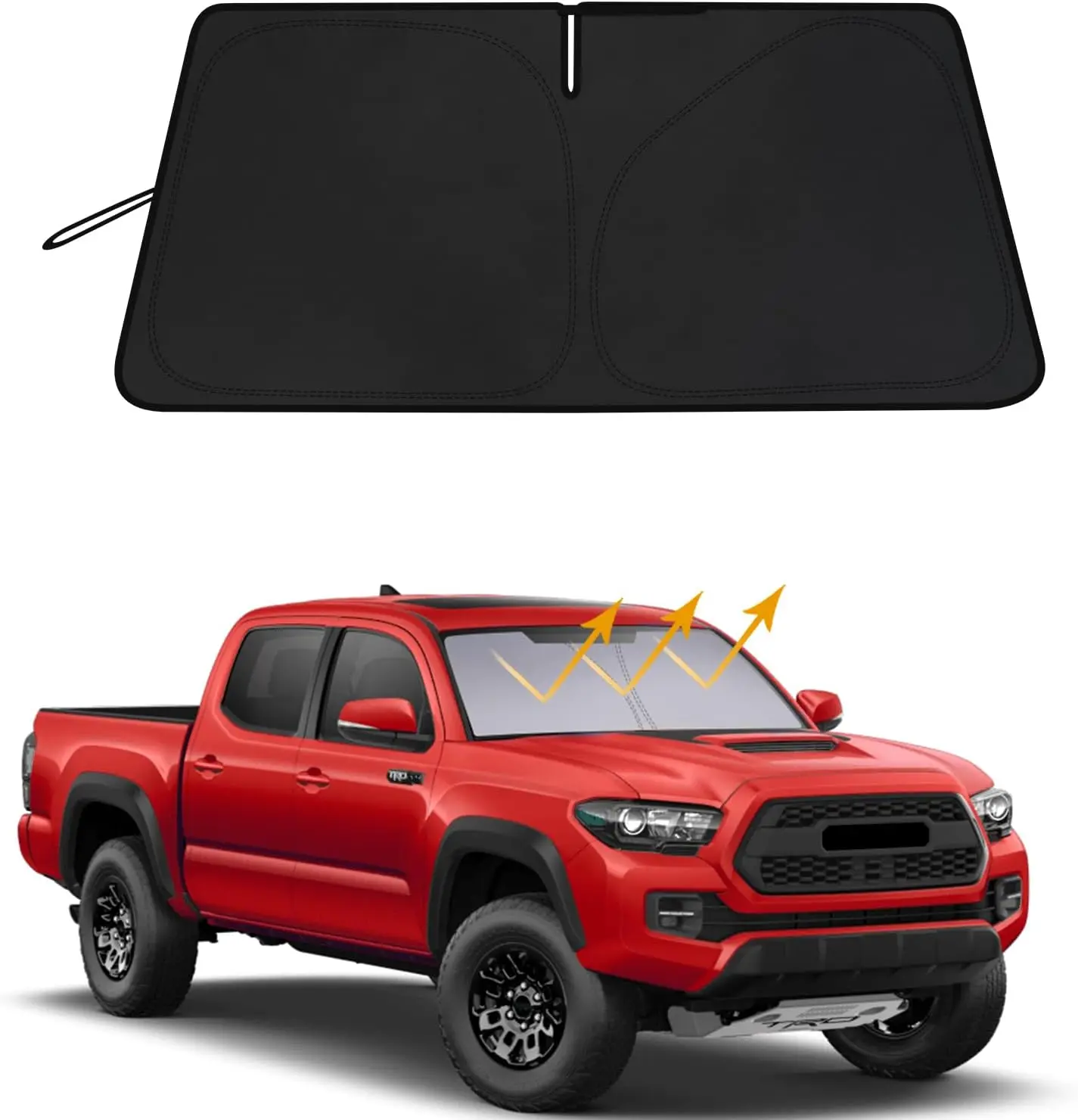 

Custom Fit Foldable Sun Shade for Toyota Tacoma 2016-2023, Blocks UV Rays to Keep Car Cooler