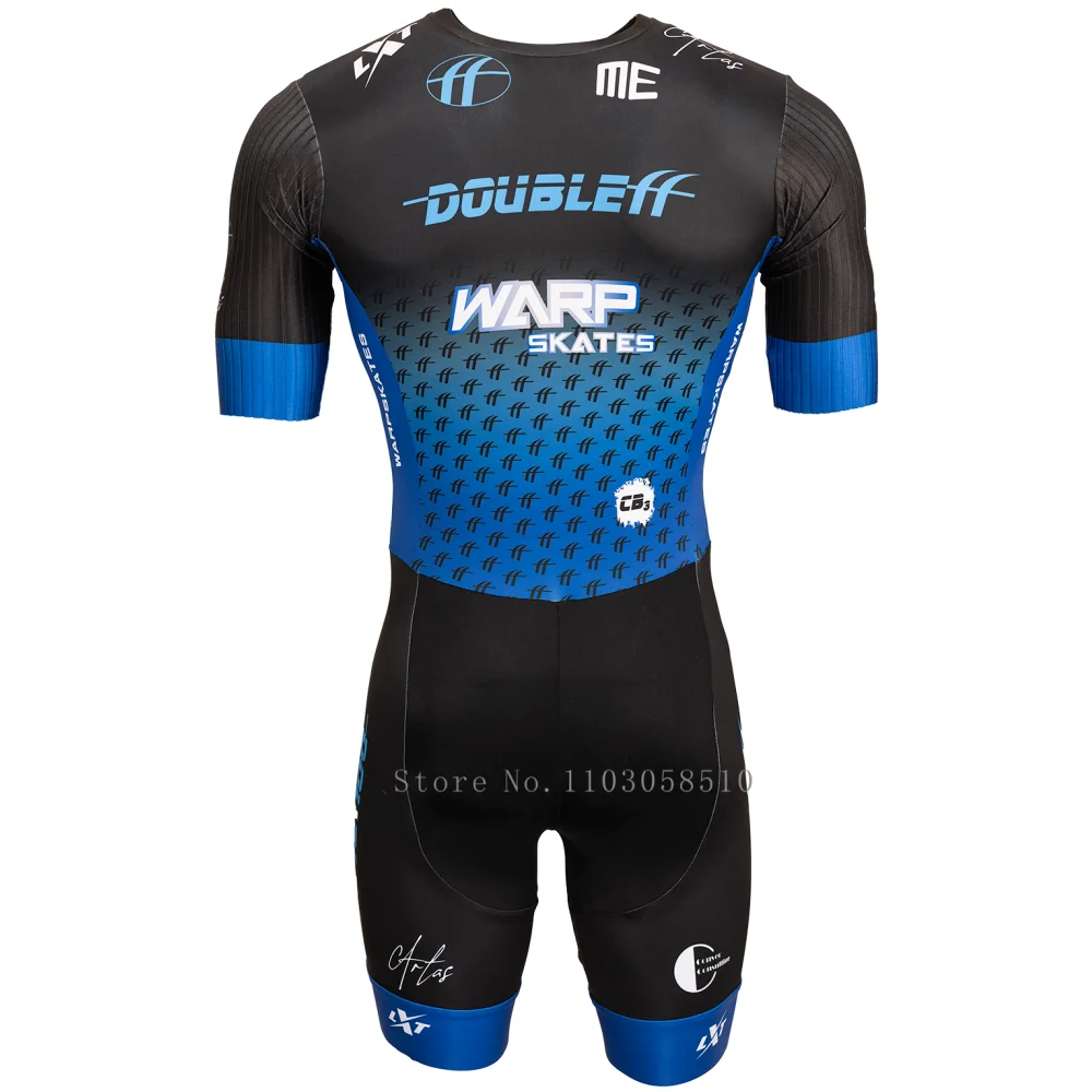 DoubleFF Triathlon Racing Suit Speed Inline Roller Skate Skinsuit Fast Skats Mtb Roller Skating Sport Jumpsuit major Set 2025