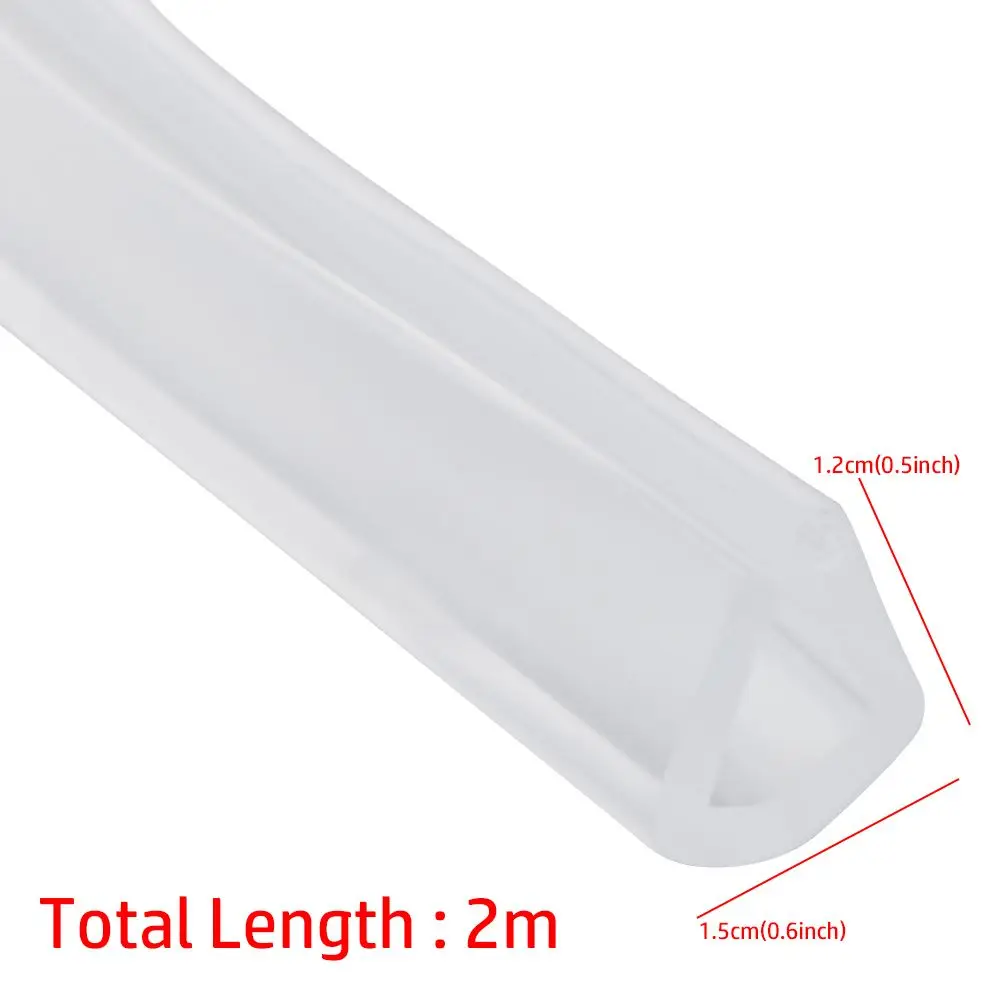 2 meters New Multiple Size Rubber U-Shaped Shower Door Sealing Tape Edge Guard Strip Edge Banding Tape Glass Protector Trim