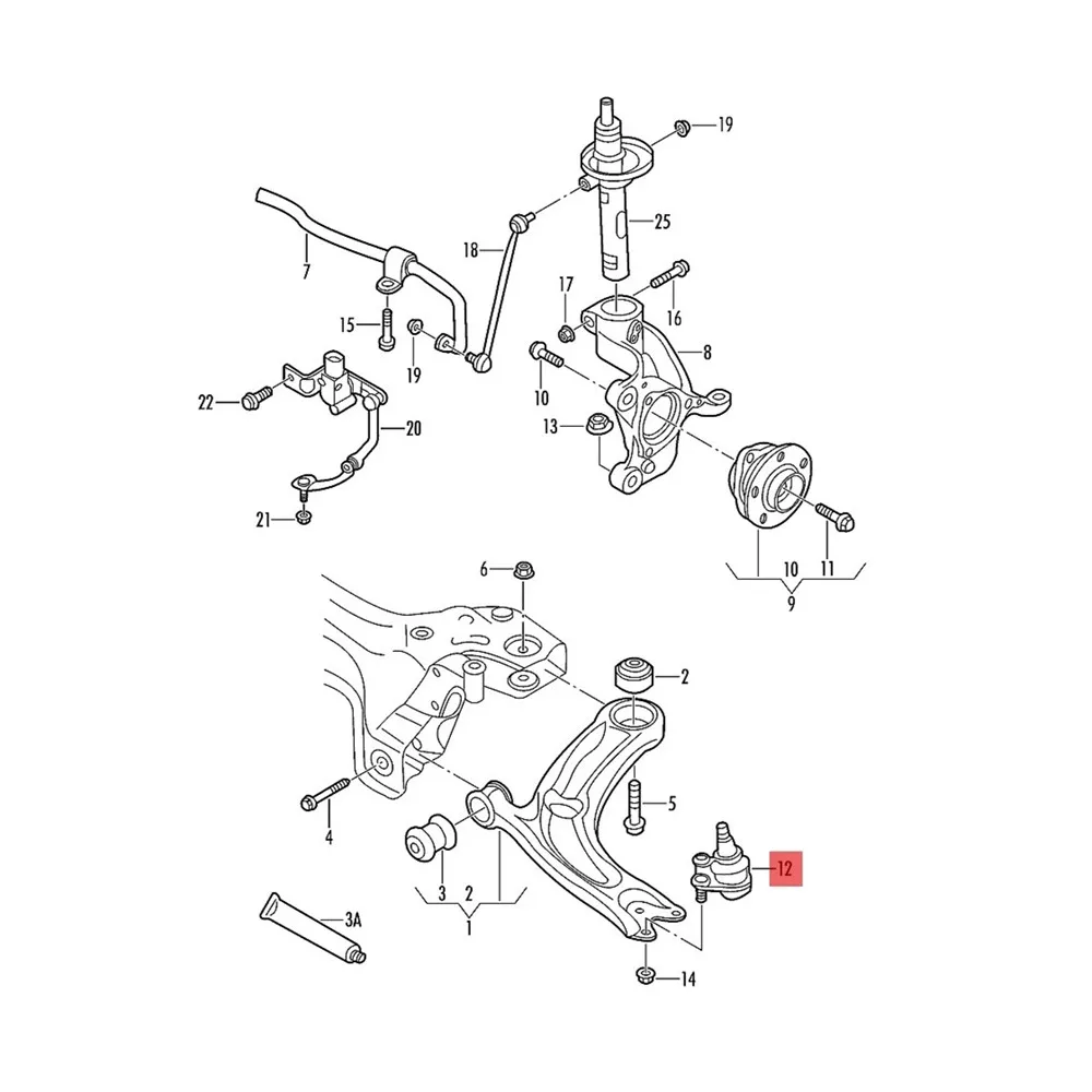 1pair Front Left & Right  Ball Joints Control Arm 1K0407365C 1K0407366C for Golf MK5 Eos Tiguan for A3 Q3 for Octavia for Altea