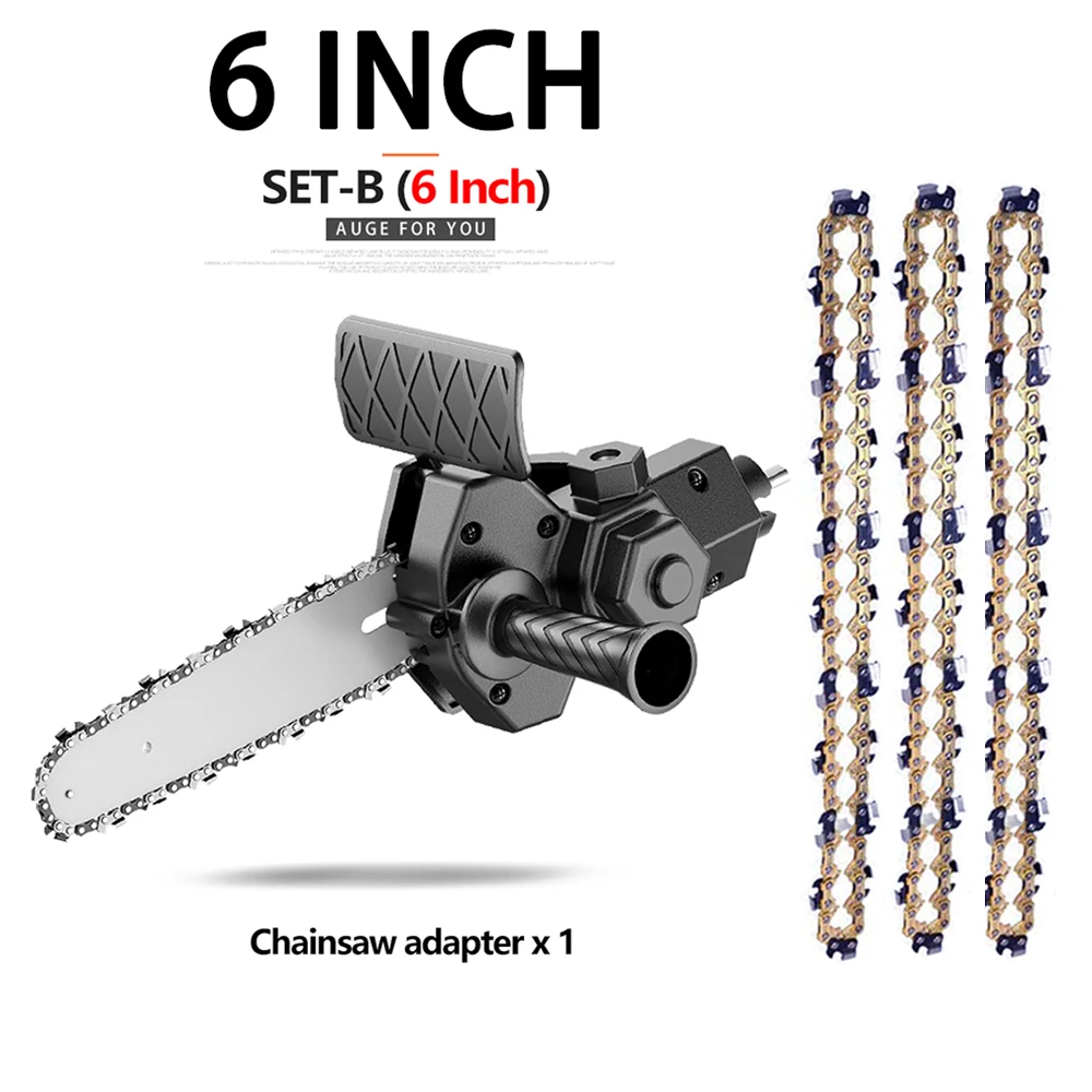 

4/6 Inch Electric Drill Modified To Electric Chainsaw adapter Tool Portable Conversion Head Kits Woodworking Pruning