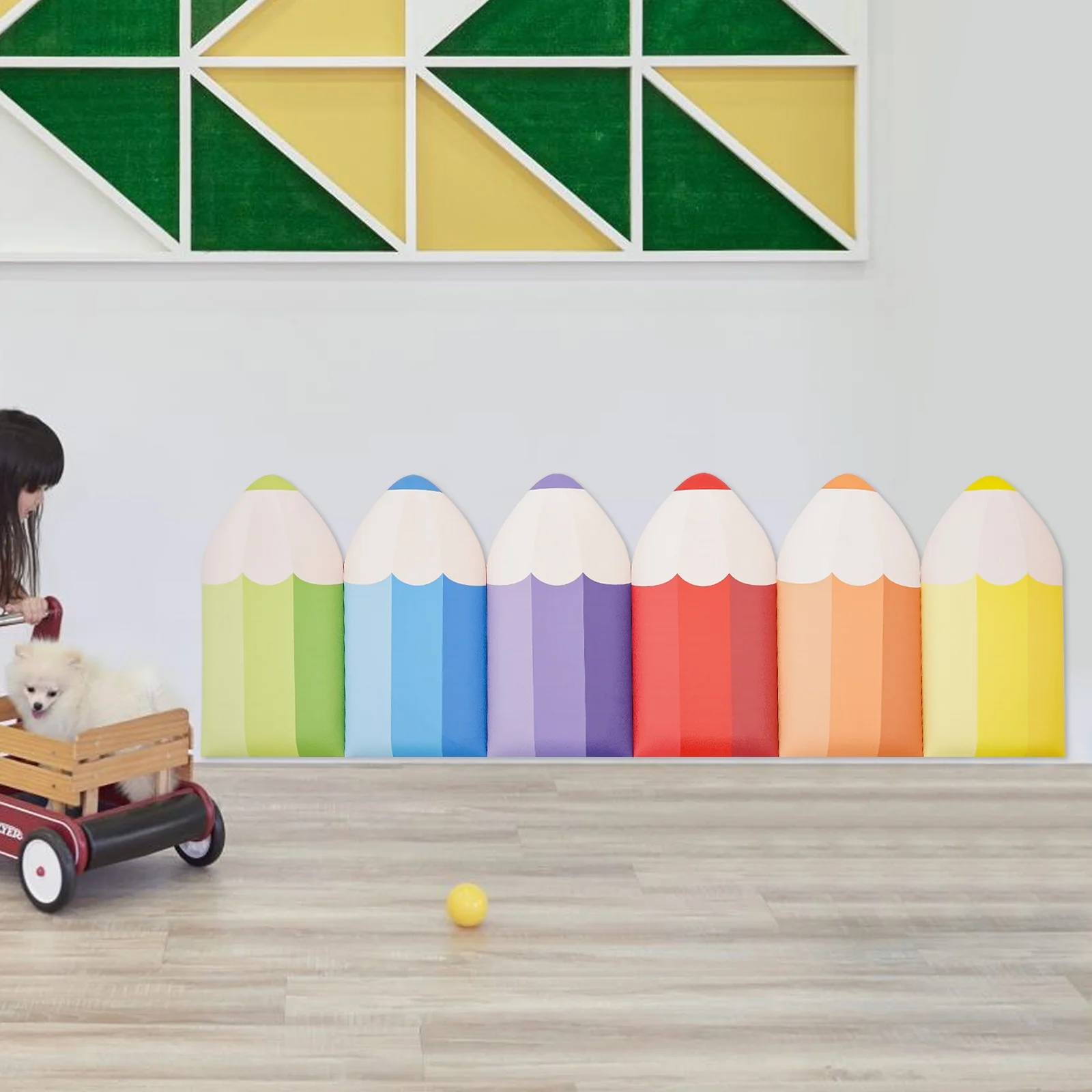 3D Pencil Shaped Wall Padding for Kids Safety