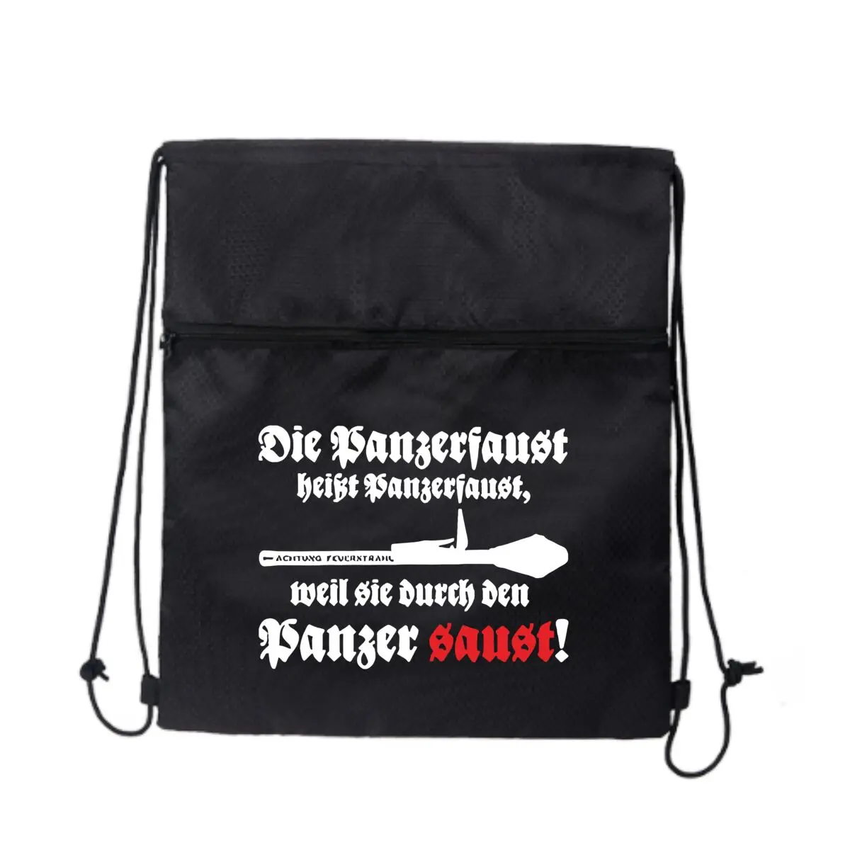 

Faust Gothic — легкий рюкзак на молнии с текстом и черным шлейфом для прогулок по природу