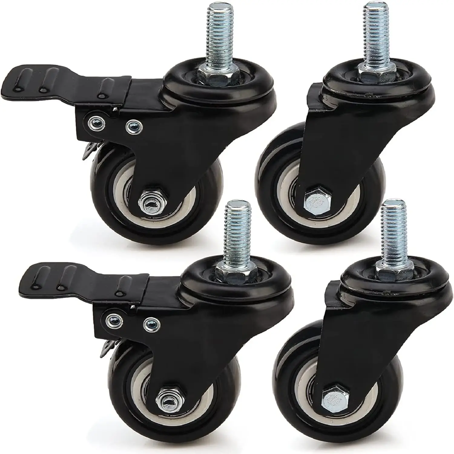 4 X Heavy Duty Swivel Castor Wheels Trolley 50mm Furnitures Casters Rubber 200kg