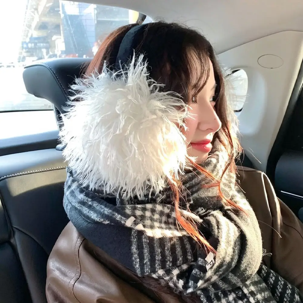 Warm Thick Plush Earmuffs For Women Winter Soft Fluffy Ear Covers Outdoor Skiing Fashion Solid Color Ear Protectors