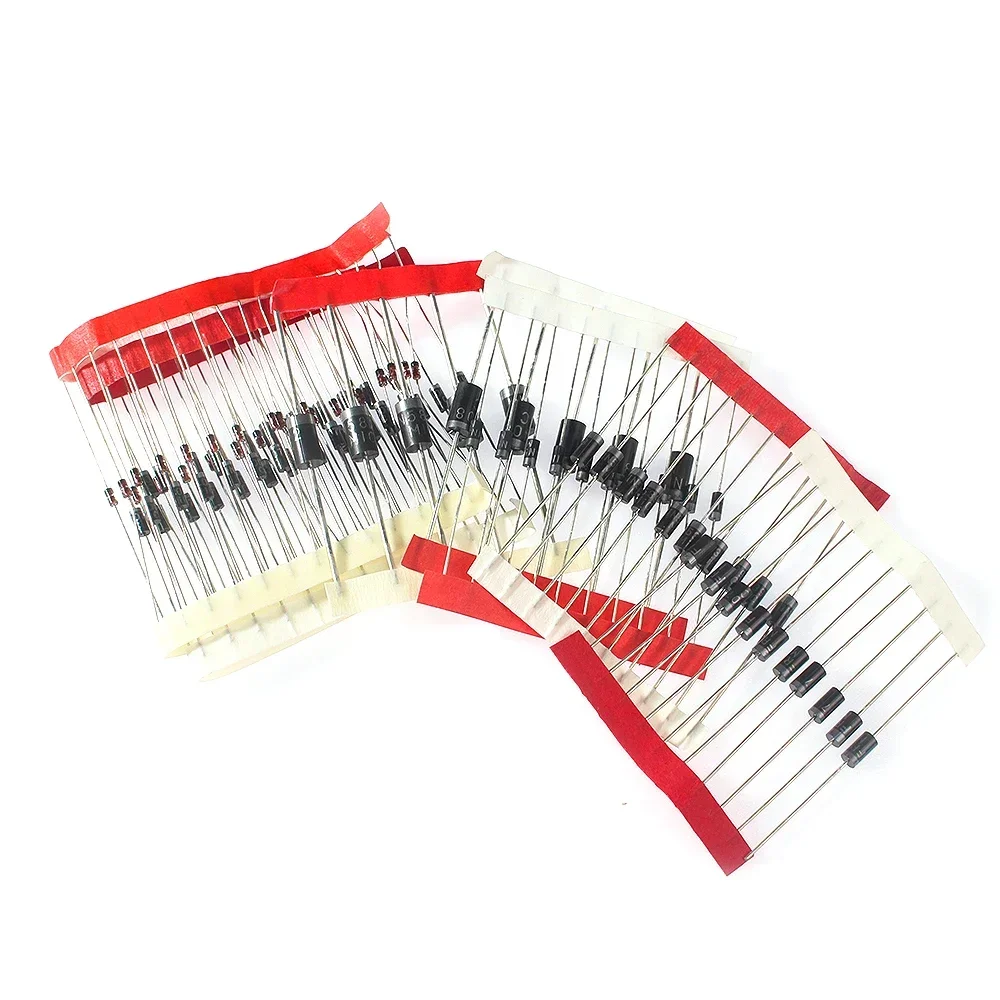 50/100/200 قطعة المعدل ديود شوتكي الثنائيات عدة 1N4007 1N4148 1N5819 1N5399 1N5408 1N5822 FR107 FR207 التبديل السريع