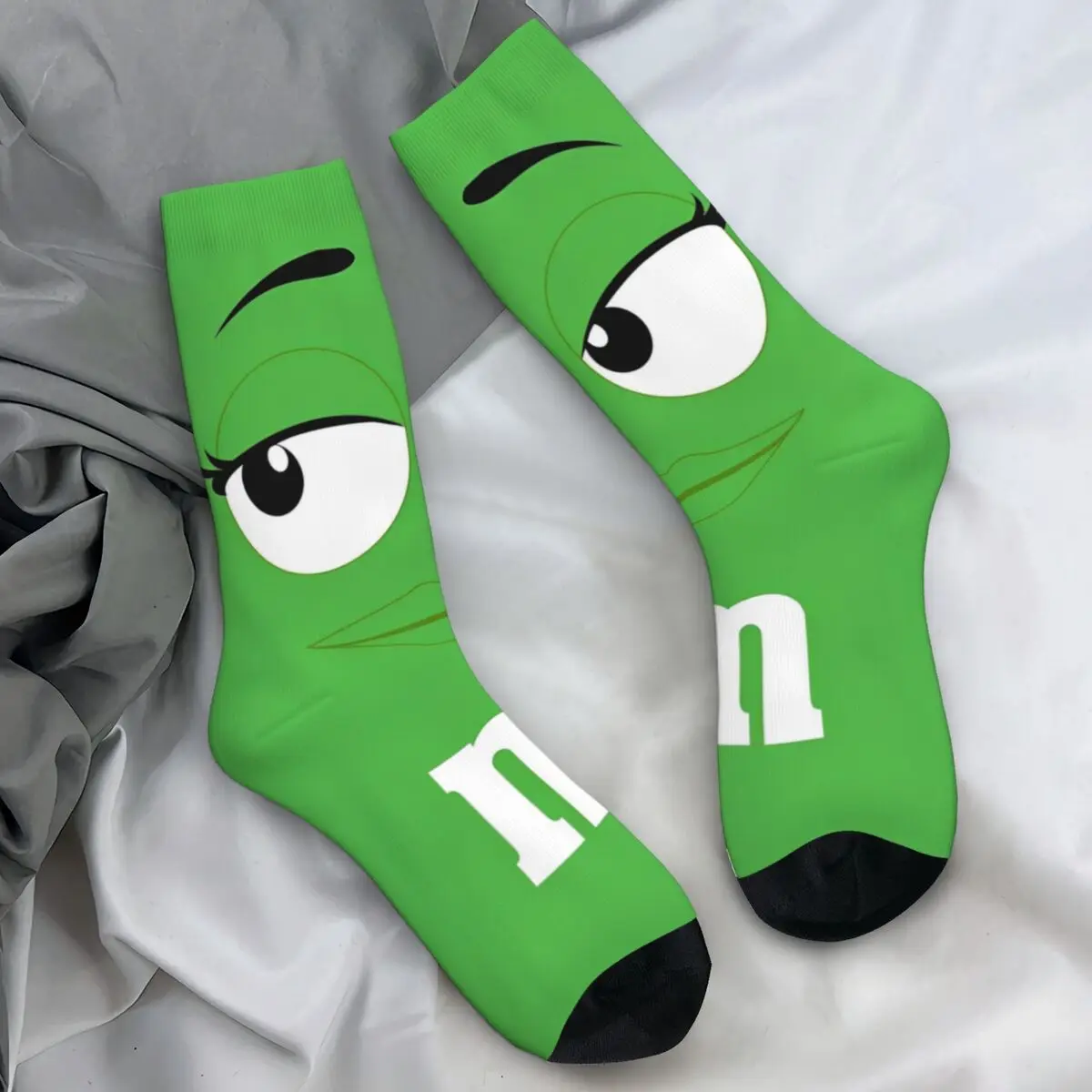 Green M Beans Calcetines antideslizantes para hombre, medias divertidas, suaves y transpirables, patrón de escalada, otoño