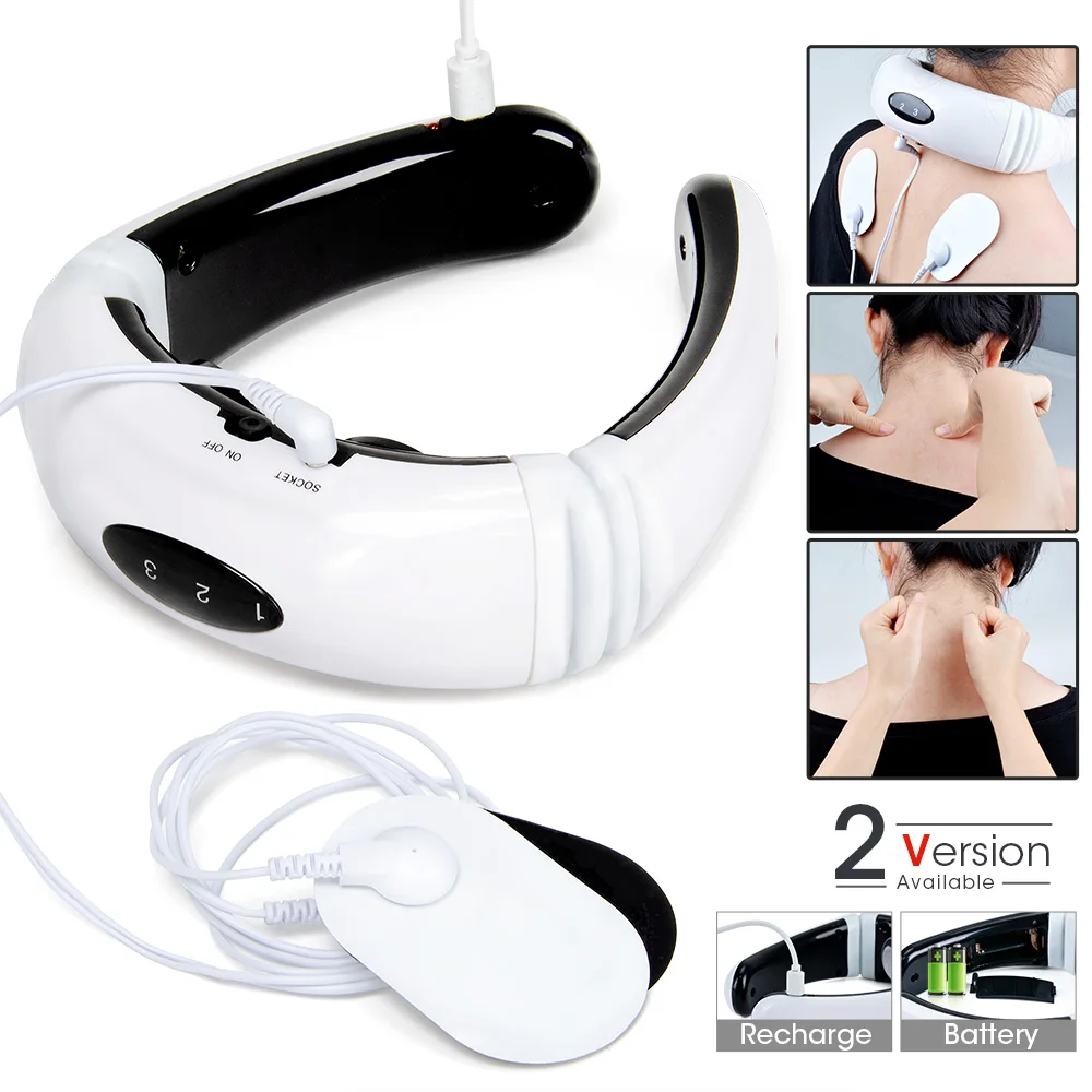 Smart Portable Mini Electric Wireless Neck Massager Infrared Heating Physiotherapy Finger Press Neck Massager