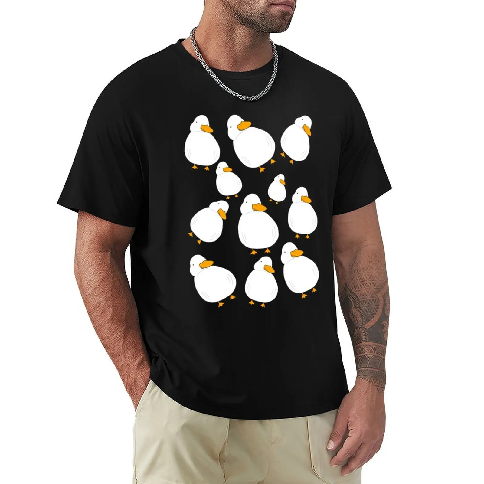 

Chubby Duck Pattern T-Shirt Holiday Party T-Shirt for Men
