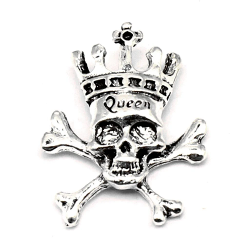 

Skull Crown Charms Pendants Jewelry Making Craft Jewelri Make 22x12mm 5pcs Antique Silver Color