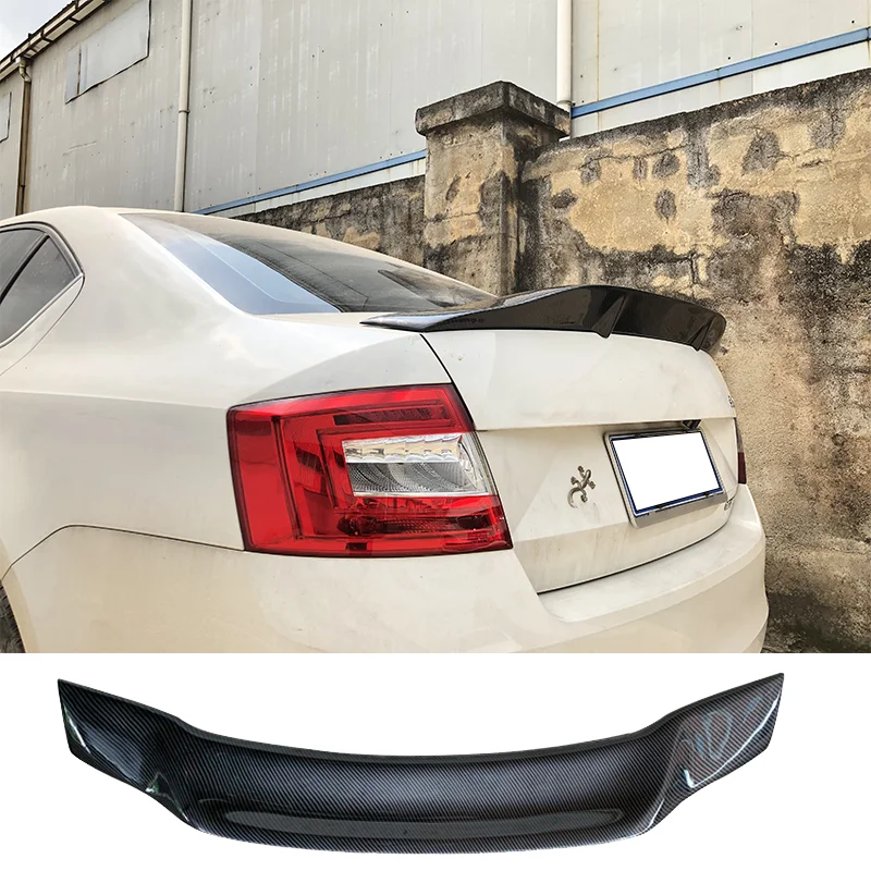 

For Volkswagen Skoda Octavia 2015 2016 2017 100% Real Carbon Fiber Rear Spoiler Tail Trunk Wing Boot Lip Cover Car R Styling