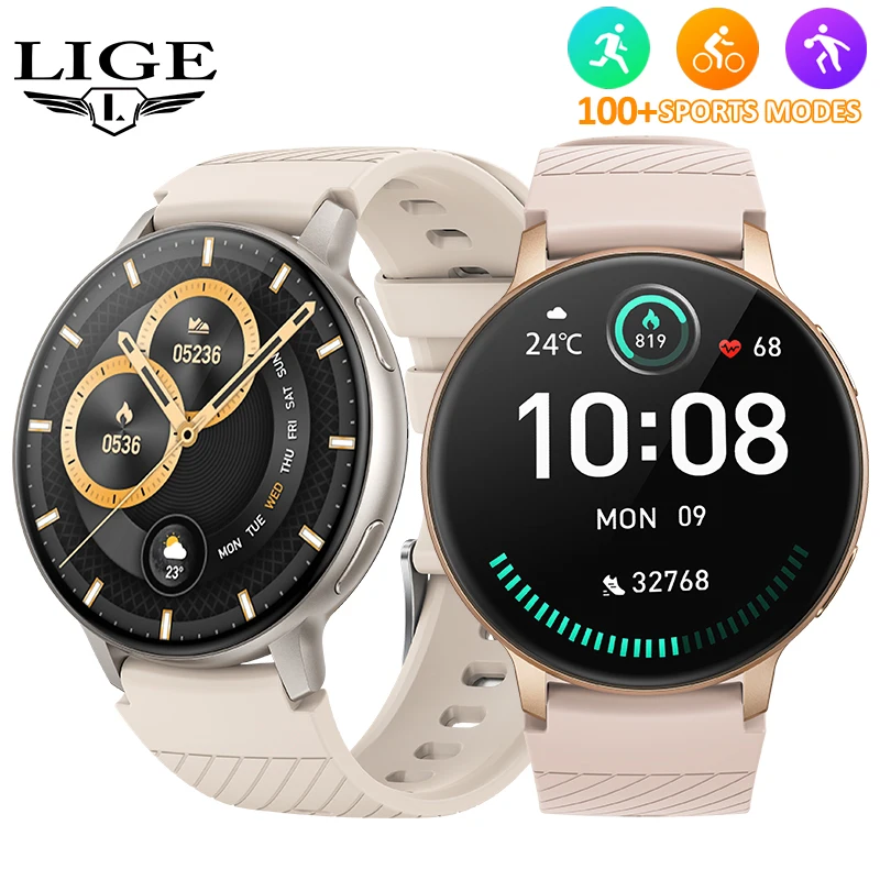 

LIGE Full Touch Screen Smart Watch Calling Heart Rate Blood Pressure Health Monitor Smartwatch for Men Women Sports Smart Watch