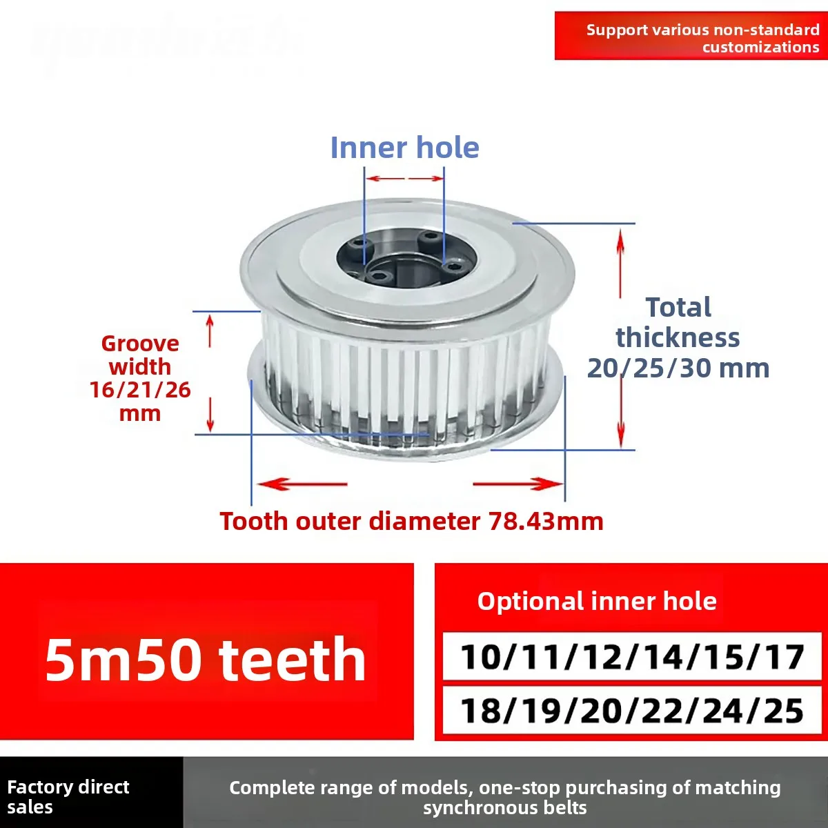 1pcs 30T-35T Belt Width 10/15/20/25mm HTD 5M Expansion Sleeve Synchronous Wheel Keyless Bushing Timing Pulley Bore 5-20mm