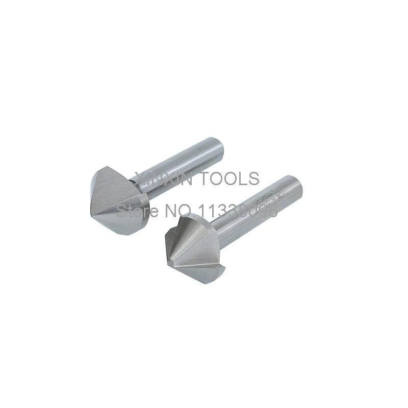 1PCS 6.3mm-50mm 60 Degree/90 Degree 1 Flute/3 Flute HSS Chamfer Chamfering End Mill Cutter Bit (10.4/16.5/20.5/25/30/35/40/50mm)