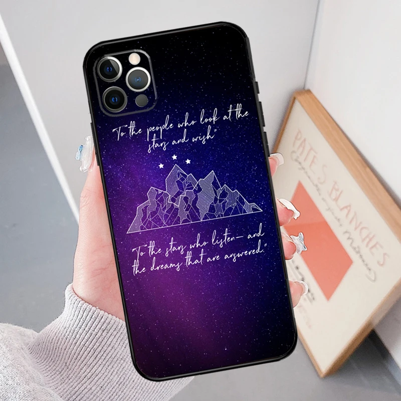 A Court of Mist and Fury Sarah J Maas Funda Case For iPhone 11 12 13 14 15 Pro Max Plus Mini X XR XS Max SE 2020 2022 7 8 Cover