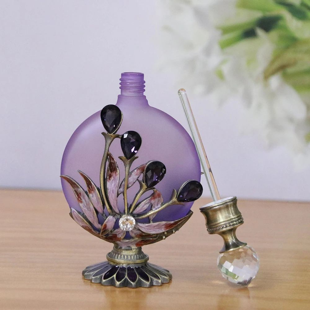 30ml Luxury Vintage Perfume Bottles parfum Maple Leaves Handcrafted Mini Travel Essentials Oil Glass Refillable Refill Dropper