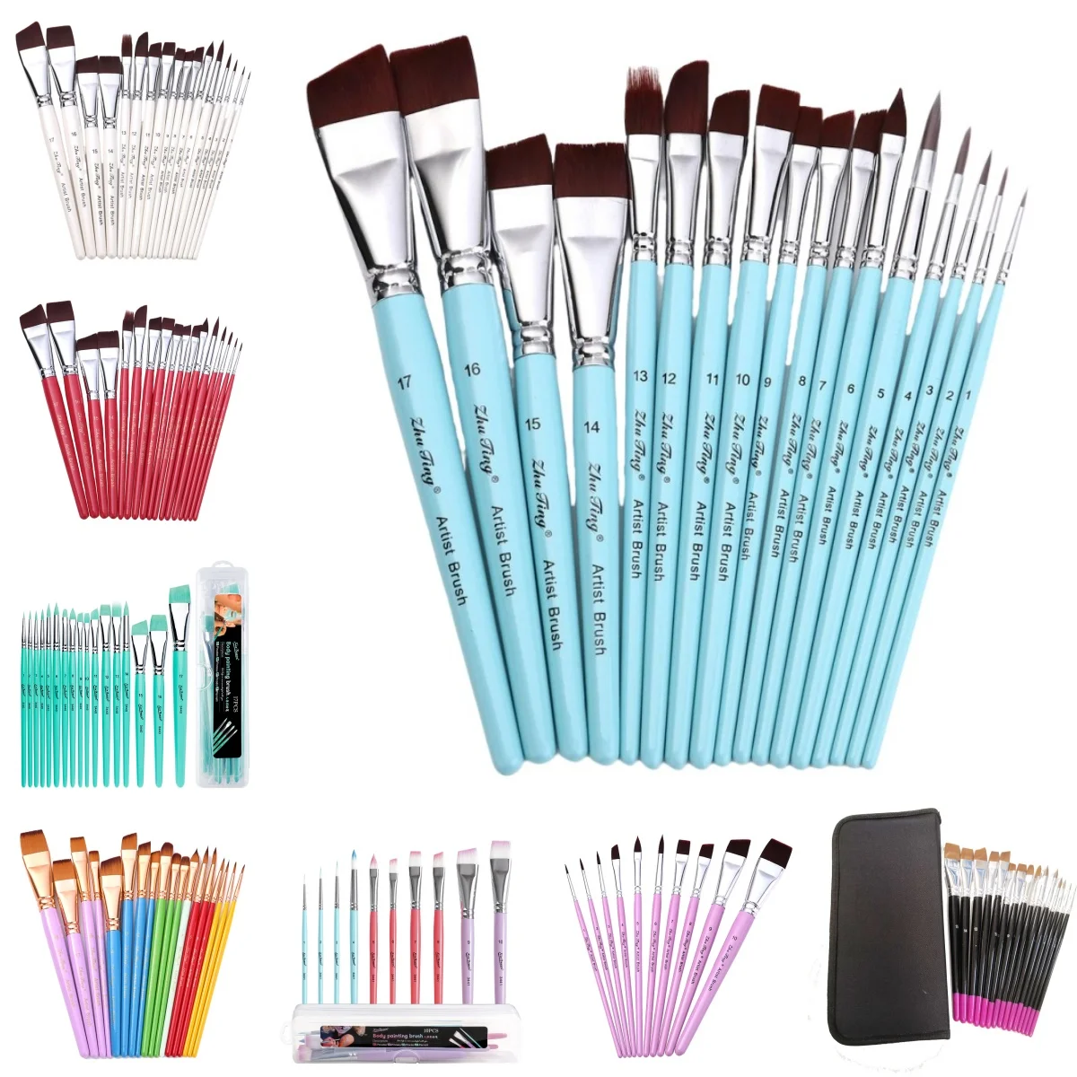 Mejor precio Pincel de pintura, herramienta de maquillaje de belleza de varios tamaños, herramienta de pintura facial de alta calidad, maquillaje especial para Festival y Carnaval
