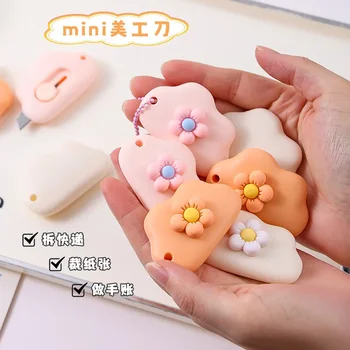 Mini tasca fiore floreale nuvola arte coltello multiuso scatola coltello scrapbook taglierina di carta confezione artigianale lama ricaricabile cancelleria