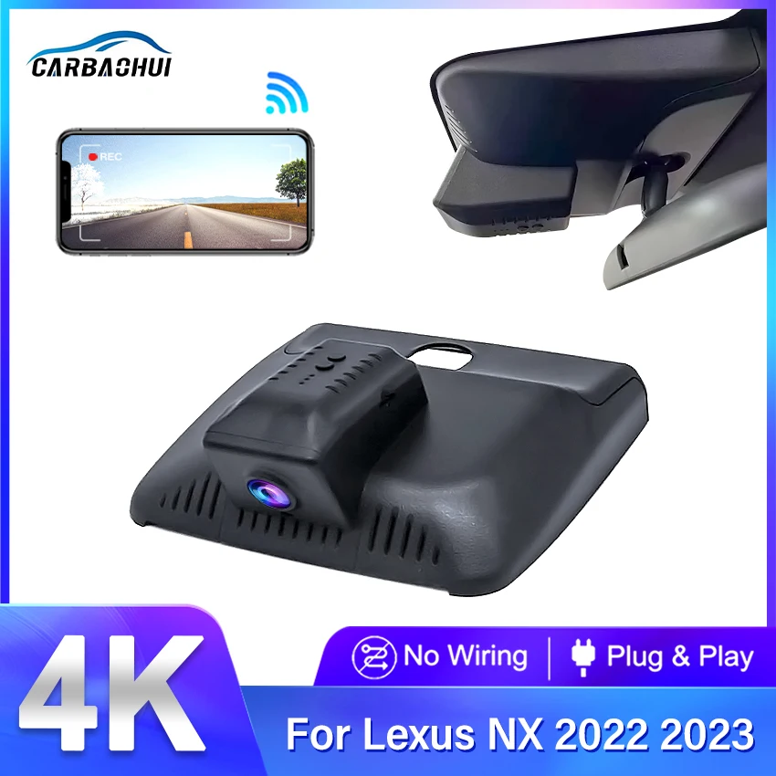 Plug and Play Car DVR for LEXUS NX 2021 2022 2023 NX260 NX350h NX400 4K Wifi Dash Cam Rear Camera 2160P Video Recorder