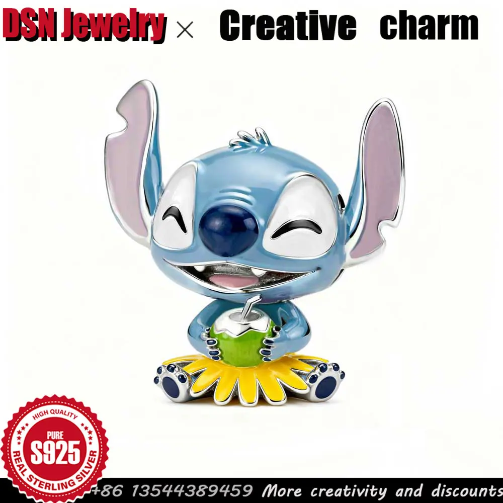 

Серебряный шарм Disney 925, фигурка, гавайский стиль, травяная юбка, индивидуальная бусина для браслета, детские игровые очаровательные роскошные ювелирные изделия