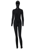 Women's Black Long Sleeve Backless Bodycon Jumpsuit Streetwear Romper Playsuit Solid Color Autumn Winter Fashion 2025 - Image 6