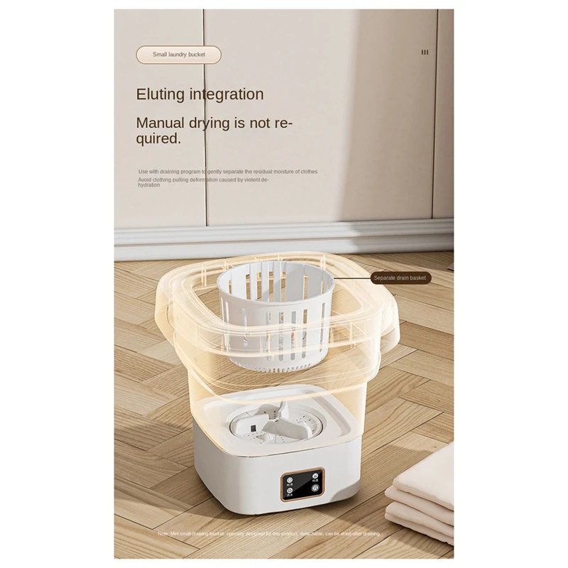 ミニ折りたたみ式家庭用洗濯機,回転式,ポータブル,乾燥,取り付けが簡単,9l